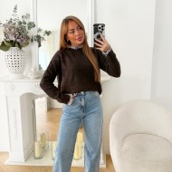 PULL COL CHEMISE NAWEL CHOCO