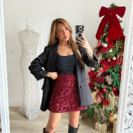 JUPE SEQUINS BORDEAUX ANASTASIA