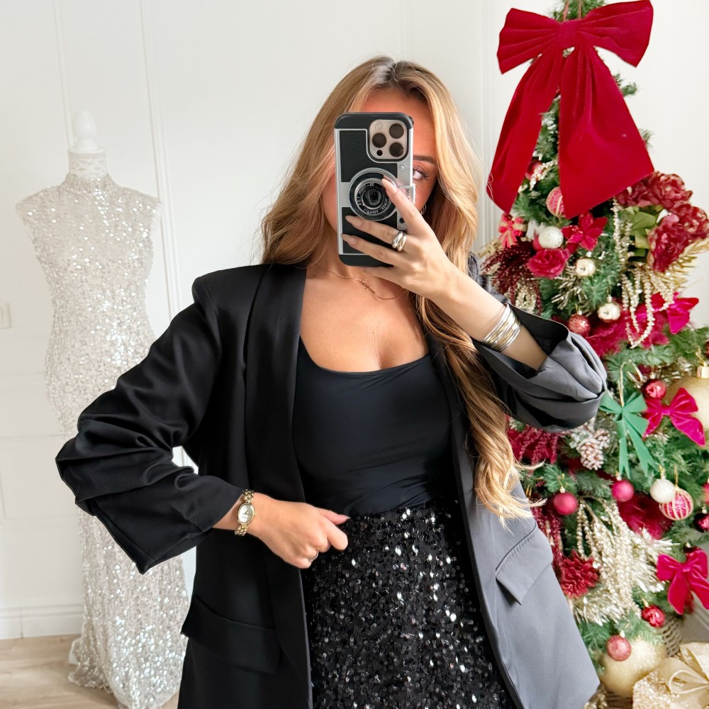 JUPE SEQUINS BLACK ANASTACIA