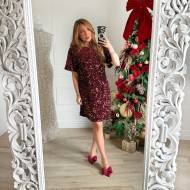 ROBE SEQUINS BURGUNDY ALYSSA