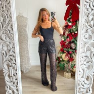 TOP A COQUES LYCRA NOIR