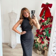 LONGUE ROBE DOS NU BLACK  EMMANUELLE